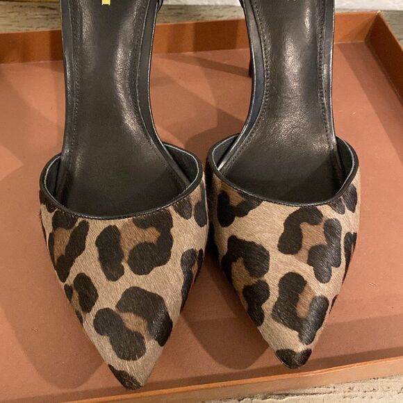 New Coach Houston Ocelot Calf Hair Calfskin Heels - Picture 8 of 13